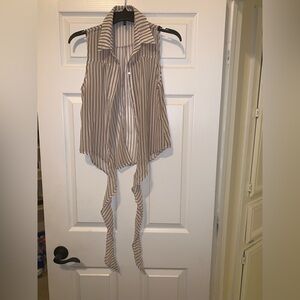 Poetry Brown and White Striped Blouse